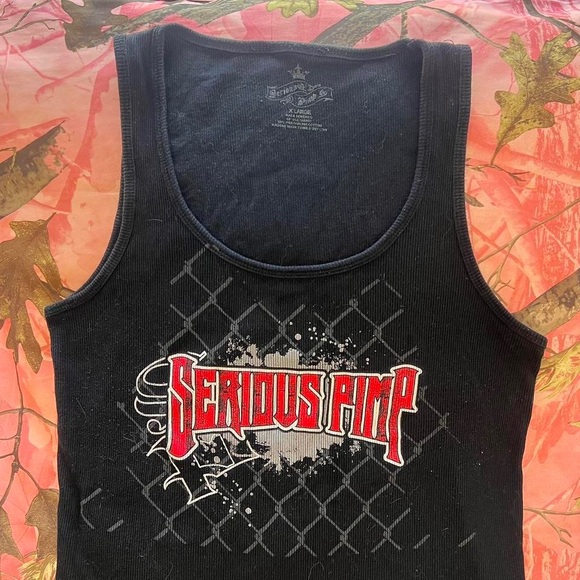 y2k grunge “serious pimp” print tank top - Picture 2 of 8